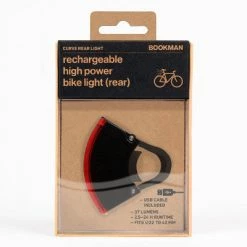 Eclairage Vélo Led Rechargeable Arrière 37 Lumens Curve Bookman -Garde-Boue Vélo Soldes eclairage velo led rechargeable arriere curve bookman noir full