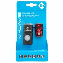 Set D'éclairages Vélo Avant Et Arrière à LED Rechargeables USB Atlas 20 M-Wave 9 Set D'éclairages Vélo Avant Et Arrière à LED Rechargeables USB Atlas 20 M-Wave -Garde-Boue Vélo Soldes feu arriere velo m wave atlas 20 packaging