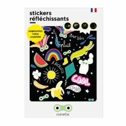 Planche De Stickers Réfléchissants Grand Format Rainette -Garde-Boue Vélo Soldes planche de stickers reflechissants grand format rainette peps full